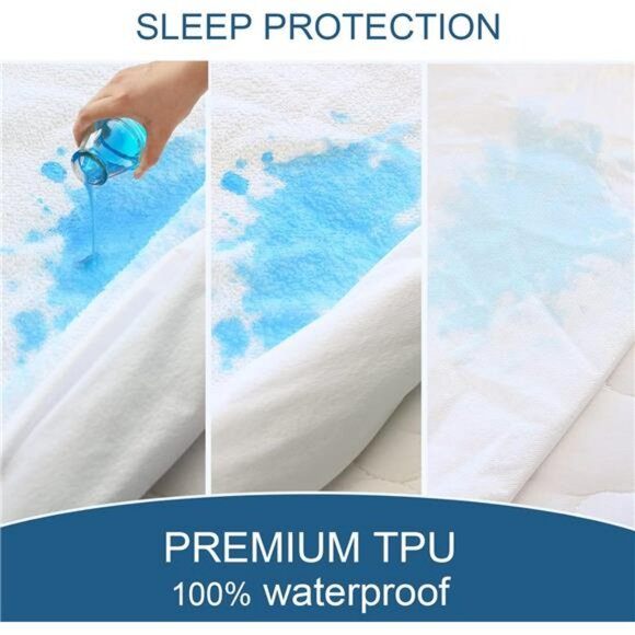 Waterproof Full Size Mattress Protector Soft Terry Cover Fitted Bed Sheet - Picture 4 of 7